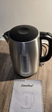 Electric Kettle Stainless Steel 1500W Fast Boil 1.7L LED Light Auto Shut Off Hot