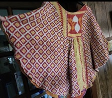 Handmade Kantha Swing Poncho Top, OS, NEW.