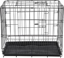 UKCOCO Folding Dog Cage Small Medium Pet Crate with Ventilated Mesh Portable Fo