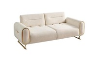 Modernes WeißEs 3-Sitzer-Sofa Stoffsofa PolstermöBel FüR Das Wohnzimmer