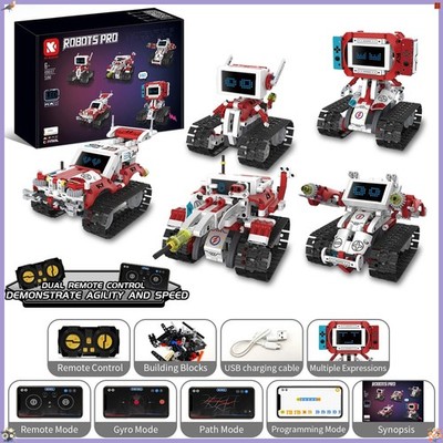 5-IN-1 Remote Control Programmable Robot Kit With LED Screen Expression Switch