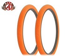 2 ALTA BICYCLE DURABLE S-2 WIRE BEAD TIRES 26 x 2.125 ORANGE CLASSIC MINI BRICK.