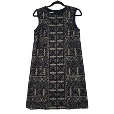 Maggy London Sheath Dress Womens 8 Black Beige Lace Sleeveless Lined Elegant