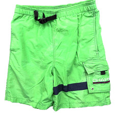 Chaps Ralph Lauren Swim Trunks Men's M Green Board Shorts Adjustable Waist.