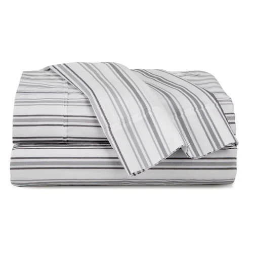 NUEVO JUEGO COMPLETO DE SÁBANAS IZOD Stripe 6 piezas microfibra cepillada. Nuevo Foto 2 de 2