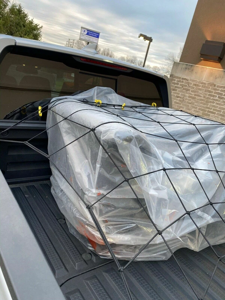 Ganchos de amarre de cama de malla de red de carga para camioneta GMC Sonoma tamaño compacto 60" x 78" Foto 3 de 4