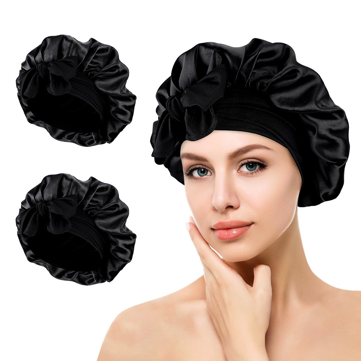 Hair Care Satin Bonnet For Straight Hair Brown Satin Bonnet Brown