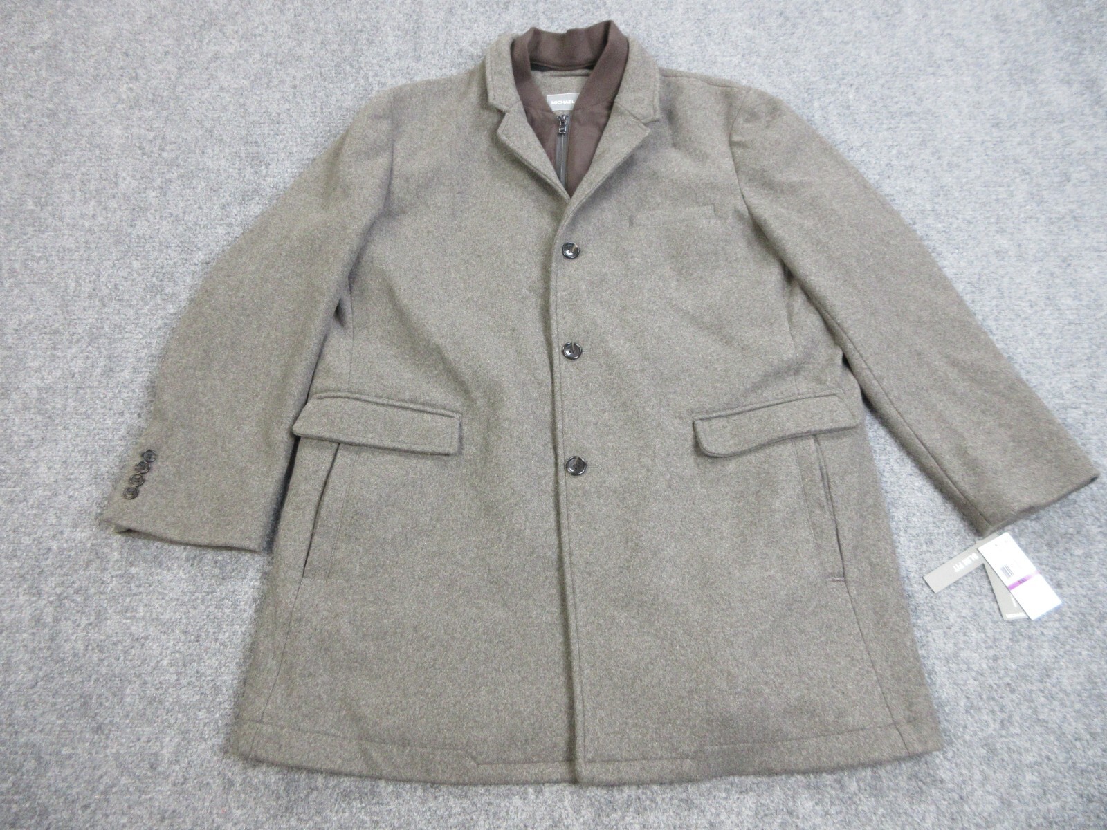 Michael Kors Jacket Mens 2XL XXL Gray Slim Zip Out Liner Water Resistant Coat