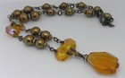 Vintage Amber Glass Bead Choker Necklace  — photo 3
