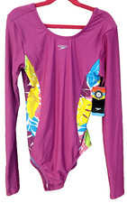 NEW Speedo Girls UPF 50 Quick Dry Pink One Piece Swimsuit -Size XL 16