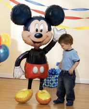 5 Child Sized 48 Mickey Mouse Mylar Foil Balloons / Great For Parties