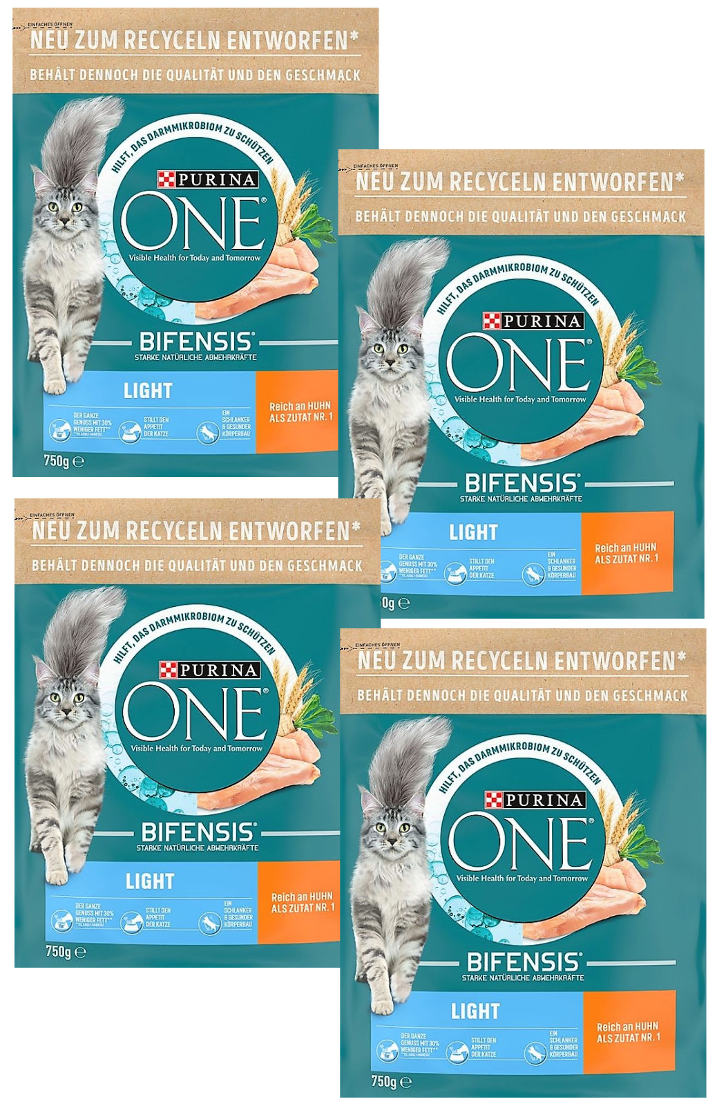 9 x 750 g Purina ONE Light (€ 7,38/kg) Trockenfutter mit Huhn - Bild 3