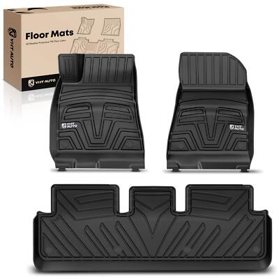 3Pcs New Front & Rear Side Black Floor Mats Liners for Tesla Model 3 21-23 Sedan