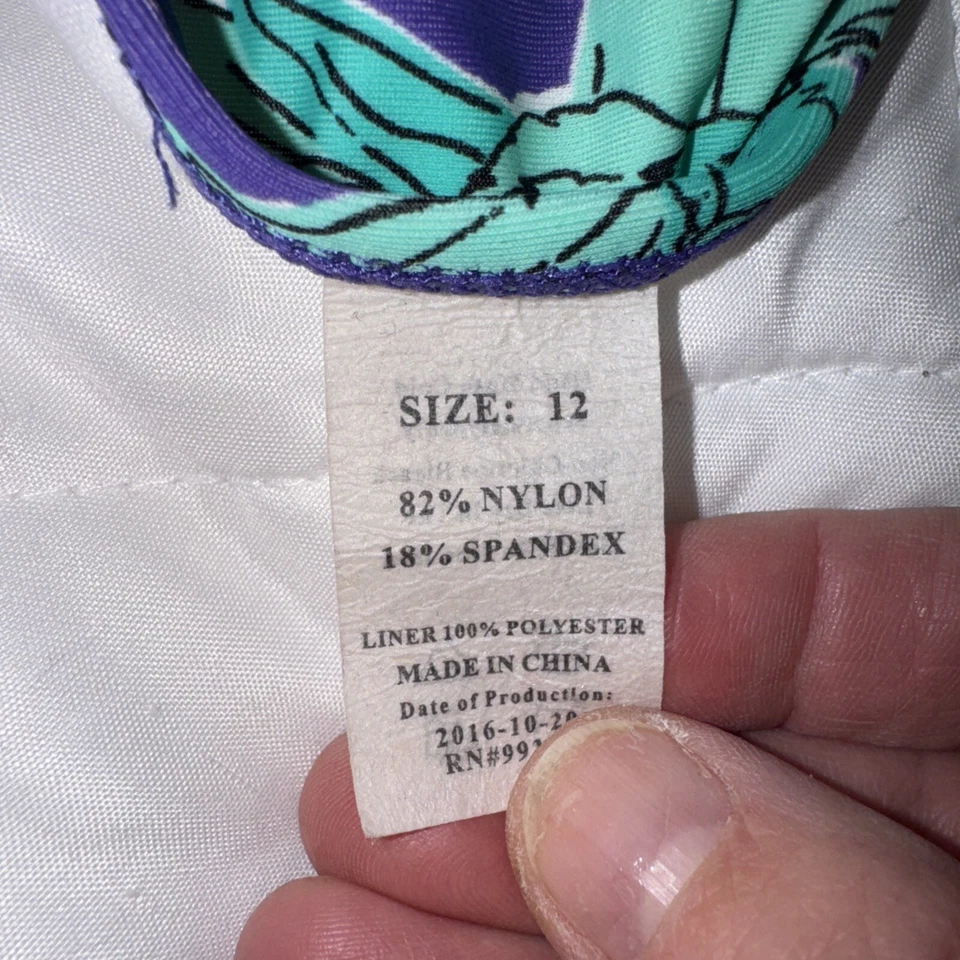 Traje de baño Kanu para niñas talla 12 2 piezas Tankini púrpura floral traje de baño Foto 4 de 4