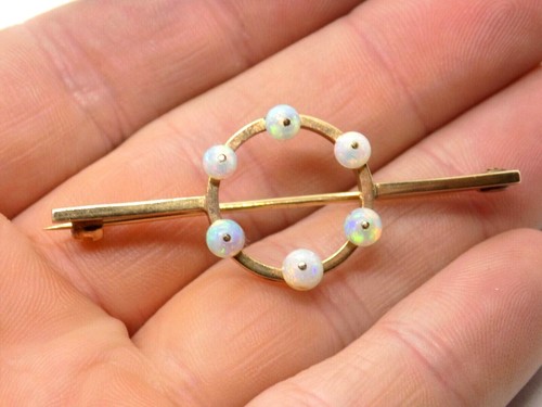 Stunning Antique 9ct Gold Opal Gemstone Brooch. Incredible Design !!! - Picture 3 of 9