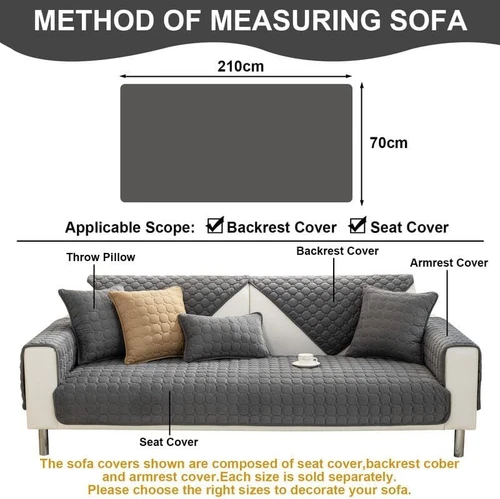 Verdicker Sofabezug Plüsch Sofakissen Karo rutschfest Sofabezug Sofa Handtuch USA - Bild 18 von 46