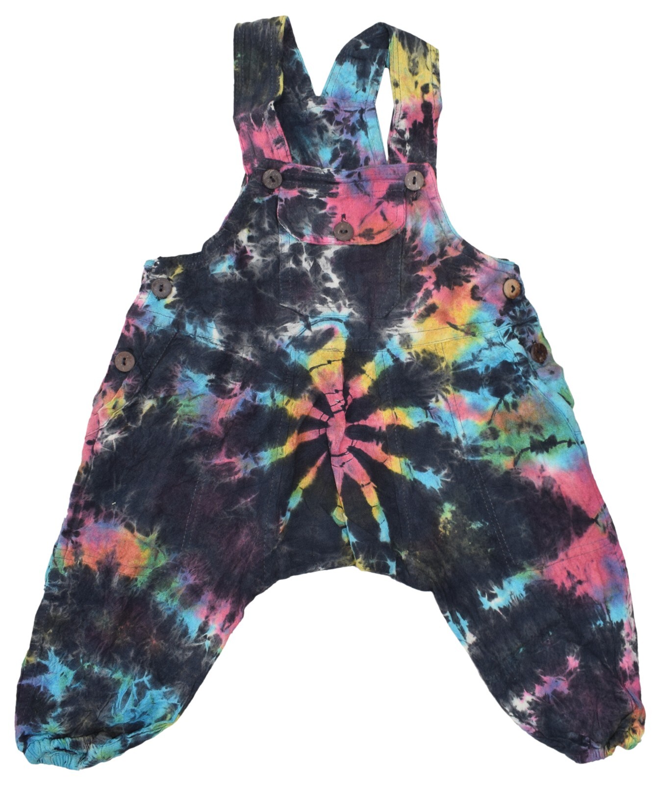 Mono Infantil Tie-Dye Multicolor Niña Negro Parche Hippie Bohemio Mono