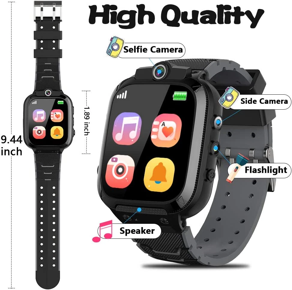 Smart Watch pour enfants garçons avec 26 jeux, HD Upgrade Screen