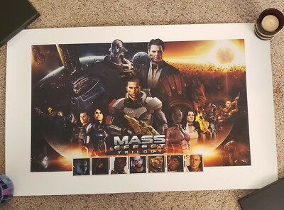 Mass Effect Trilogy Lithograph VERY RARE