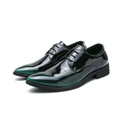 Herren Lackleder Elegant Formell Oxford Business Schuhe Spitz zulaufend Hochzeitsschuhe - Bild 15 von 19