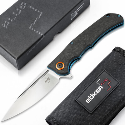 BOKER PLUS Nubilum Folding Knife 3.58'' Blade D2 Carbon Handle Linerlock 01BO492