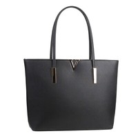 Black Tote Bag for Women Large Shoulder Bag Handbag Faux Leather Top Handles Bag
