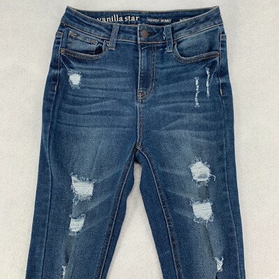 Vanilla Star High Rise Skinny Women's Stretch Blue Medium Wash Pants Size W26/ 3