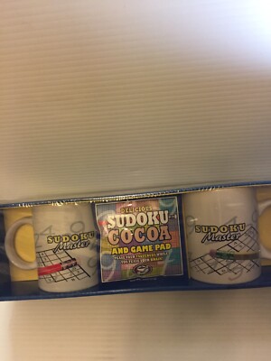 2 -2006Sudoku  Master  Math Puzzle Coffee Mug Tea Cup 14oz Game Pad