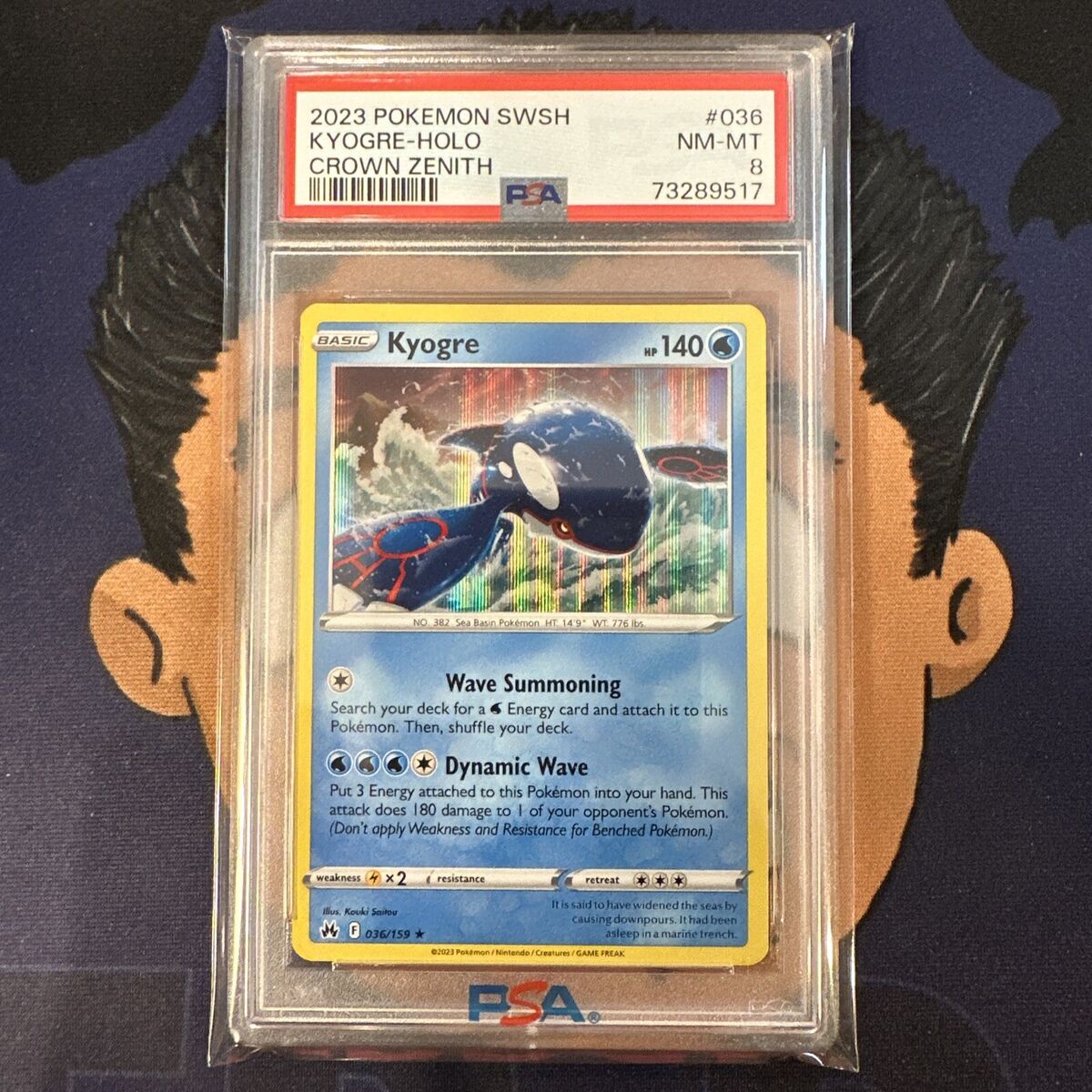 PSA 8 NEAR MINT 2023 Pokemon Crown Zenith KYOGRE #036 Holo PSA 8 NEAR MINT 2023 Pokemon Crown Zenith KYOGRE #036 Holo