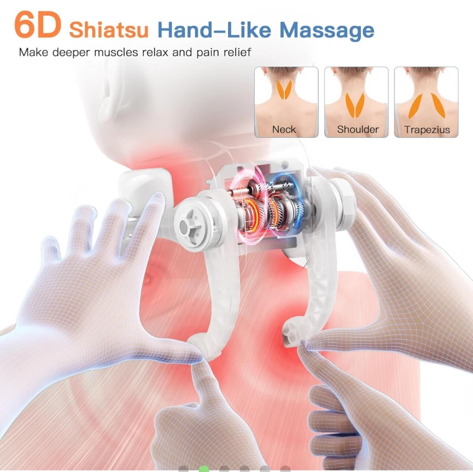 Cordless Neck and Shoulder Massager with Heat, Shiatsu Neck & Back Massager for - Image 2 of 4