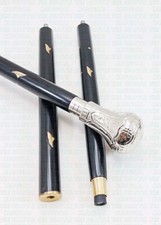 Vintage Solid Brass Designer Knob Head Handle Wooden Walking Stick Cane Gift