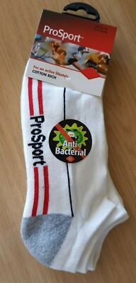 HJ Hall 2 Paar ProSport Cotton Rich Anti Bact Sneaker Socken UK 6-11 oder 11-13