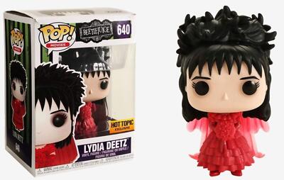 lydia deetz funko pop red dress FUNKO POP! MOVIES BEETLEJUICE: LYDIA DEETZ IN WEDDING OUTFIT #640 (HOT  TOPIC EXC