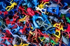 TONS of Vtg Plastic Toy Soldiers Cowboys Indians Dinosaurs 1960s MCM Marx retro