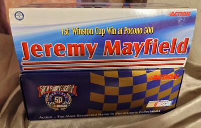 jeremy mayfield BANK CAR  Mobil 1 Pocono 500 Win 1/24 Action NASCAR Diecast MINT
