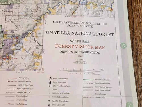 Umatilla National Forest Service Trail Road Map WA OR Blue Mountain PNW Vintage 2003 - Bild 6 von 9