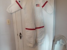 Kid's White Astronaut NASA Space Suit Jumpsuit Costume SIZE Reg Used 