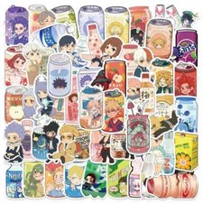 Cute Kawaii Anime Character Drink Stickers Random 10/25/50 Pcs - No Duplicates