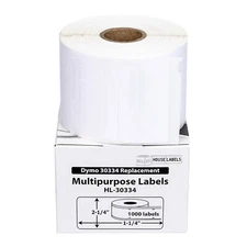 DYMO LW 30334 Medium Multipurpose Labels - (6) Rolls of 1000 - FREE & FAST SHIP