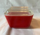 Nice Used Vintage Pyrex Red Small Refrigerator Dish With Lid