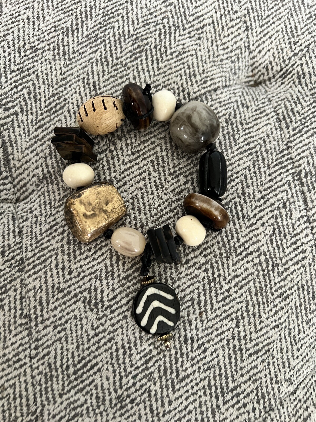 Bamboo stone Bead Stretch Bracelet