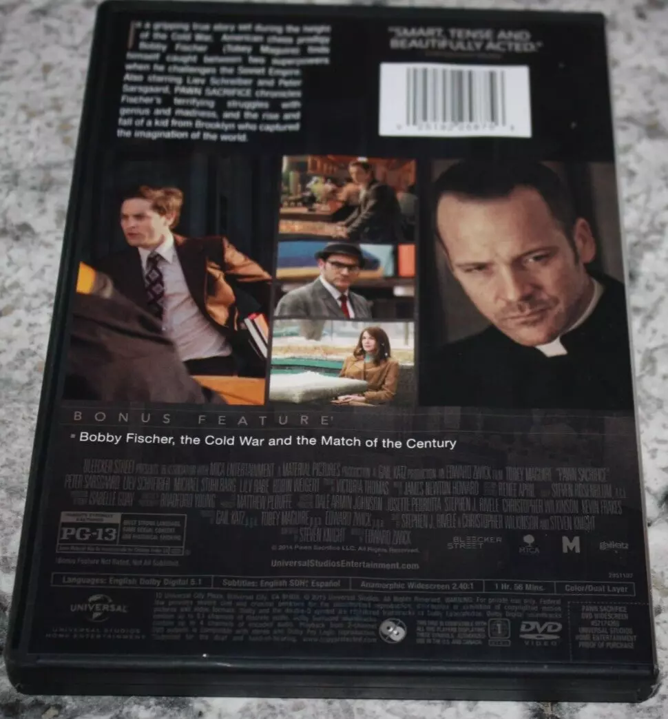 Pawn Sacrifice DVD Toby MaGuire Peter Sarsgaard Liv Schreiber