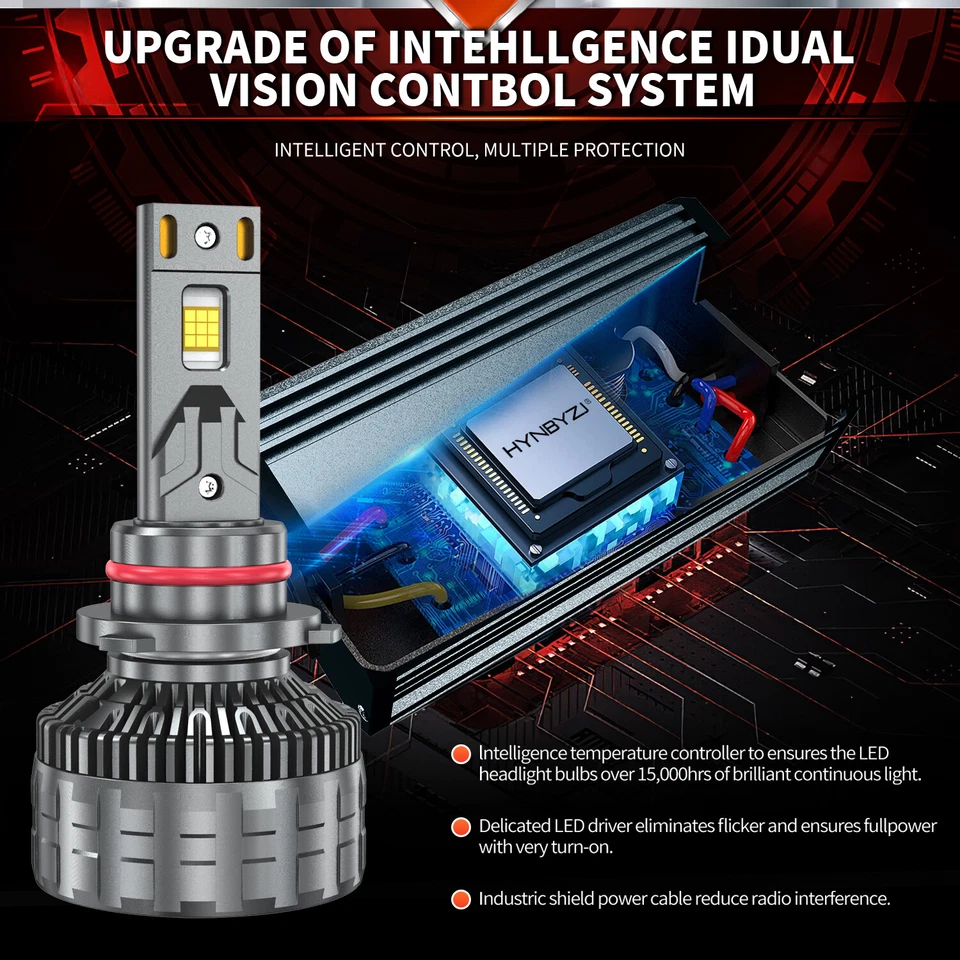 H11 9005 9006 H4 H7 H13 9007 LED Headlight Bulb High/Low Beam Super White 6500K - Image 4 of 4