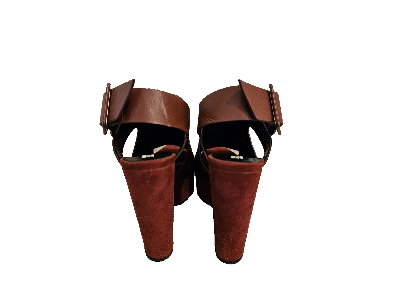 ROBERTO CAVALLI Burgundy Python Print Leather & S… - image 4