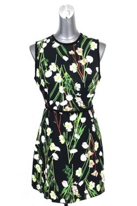 womens-black-green-floral-VICTORIA-BECKHAM-TARGET-modern-sheath-dress-cocktail-S