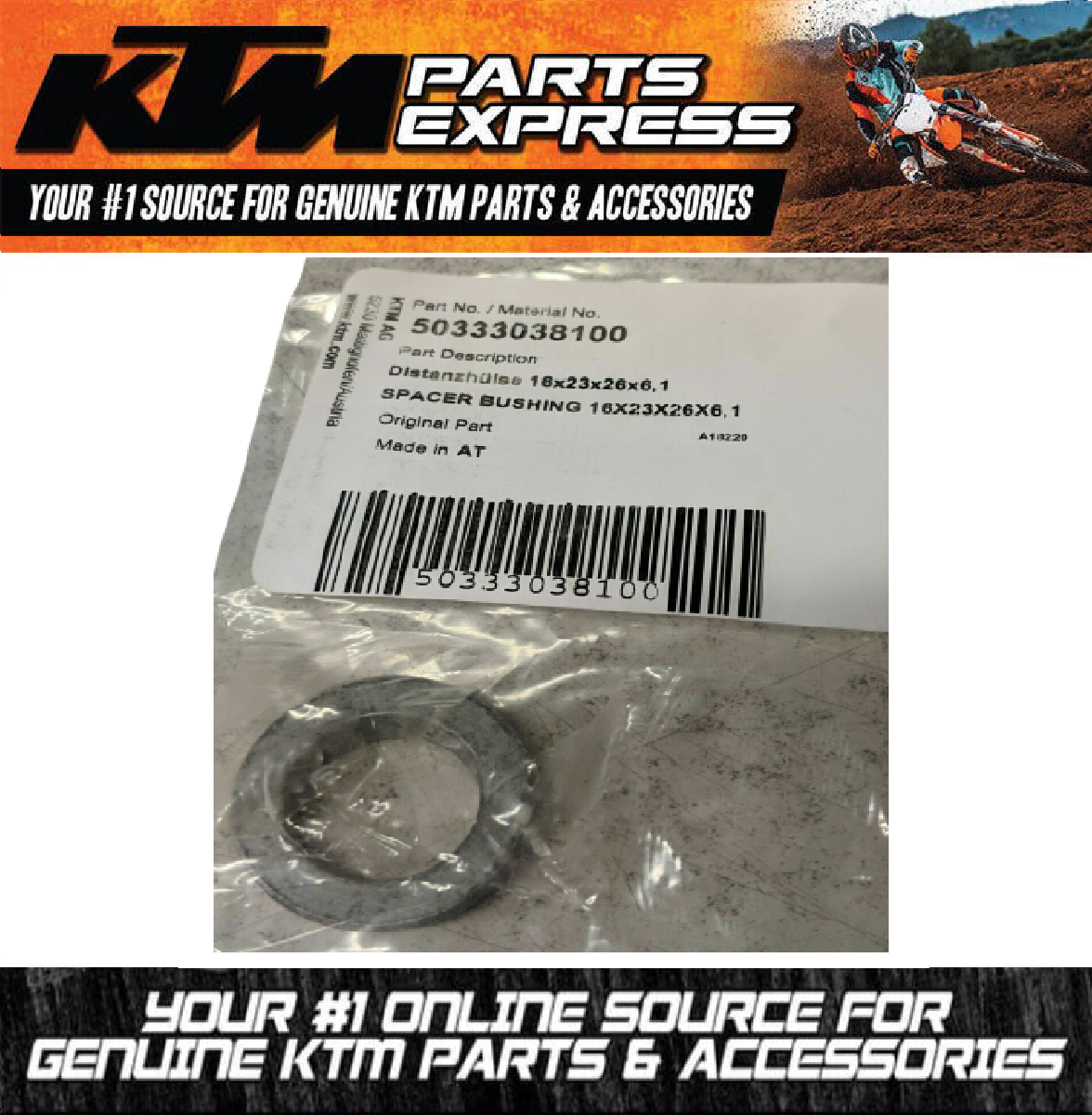 OEM KTM HUSQVARNA SPACER BUSHING 16X23X26X6,1 125 144 150 200 250