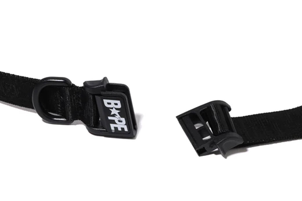 A BATHNIG APE Men's Goods BAPE LOGO TAPE BELT Black