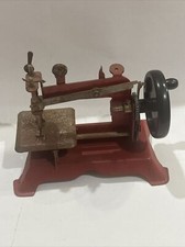 Unrestored Antique Vintage Miniature Sewing Machine Toy W/ Gear Driven Crank