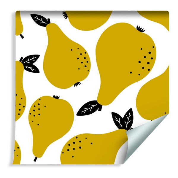 10M Vlies Tapete KüChe Obst Birnen BläTter Saftig Bunt Gemalt Xxl 1391-image