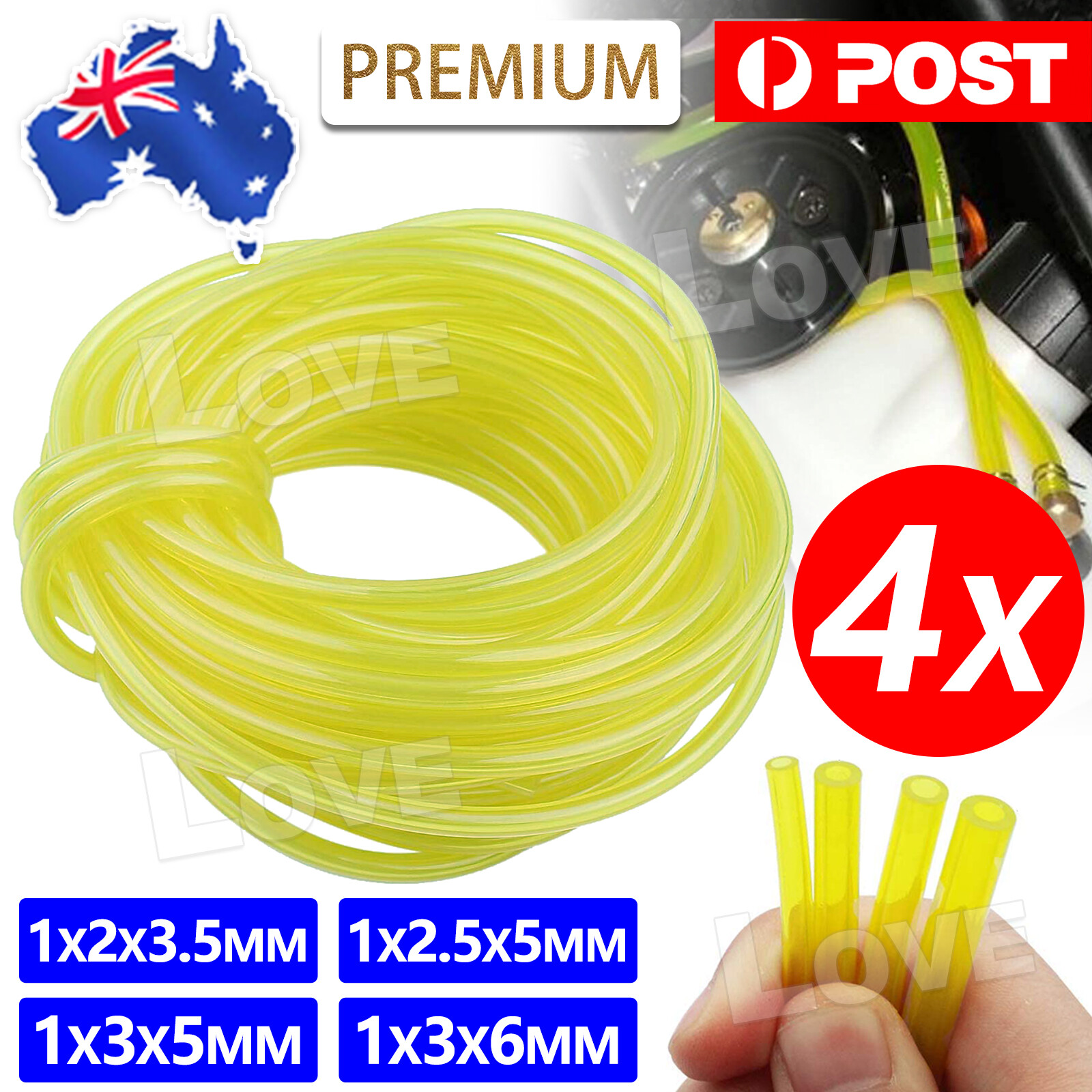 4Pcs Fuel Gas Pipe Line Hose For Strimmers Trimmer Chainsaws